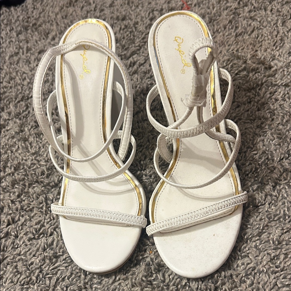 Rapha White Strappy Heels